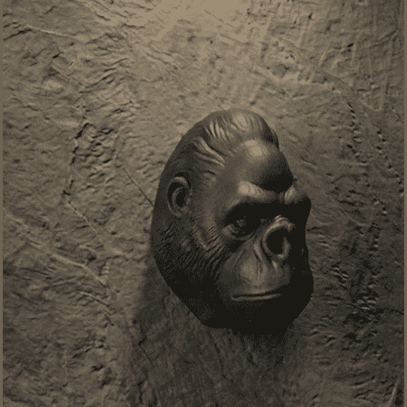 Testa di Gorilla «Primal Elegance» — Scultura da Parete in Resina Nera Opaca (25 cm) - Taraflo