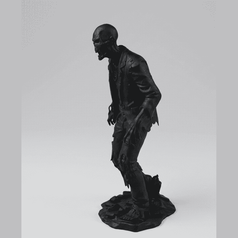 The Last Stride — Statuetta Zombie da Collezione in Resina Nera Opaca - Taraflo