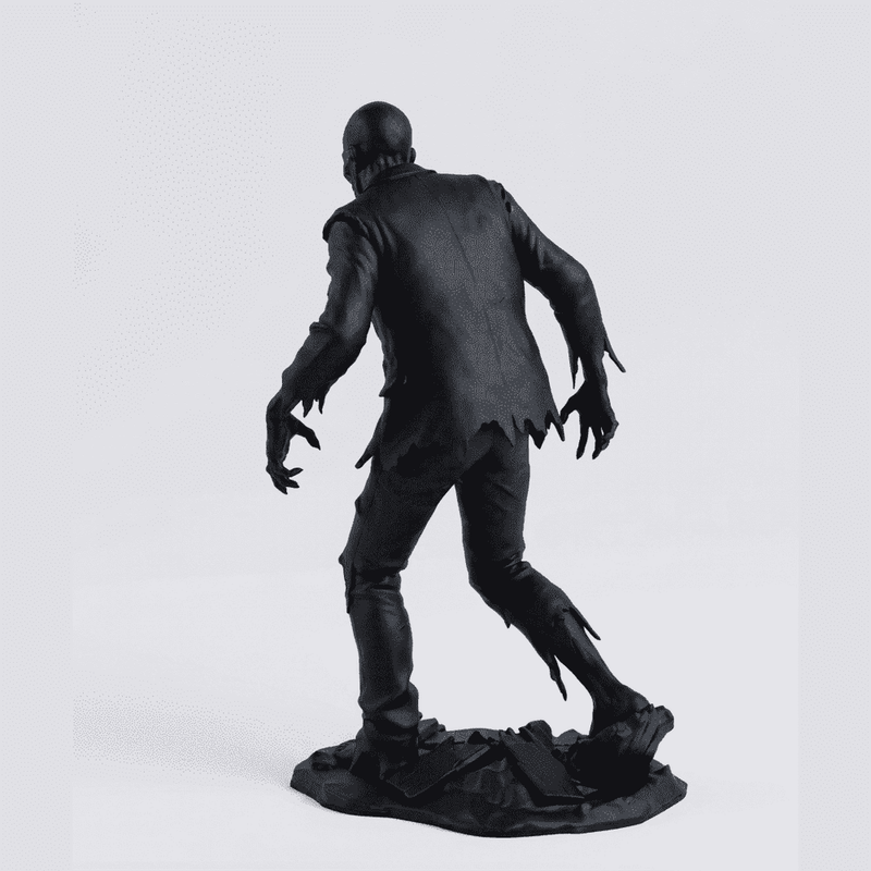 The Last Stride — Statuetta Zombie da Collezione in Resina Nera Opaca - Taraflo