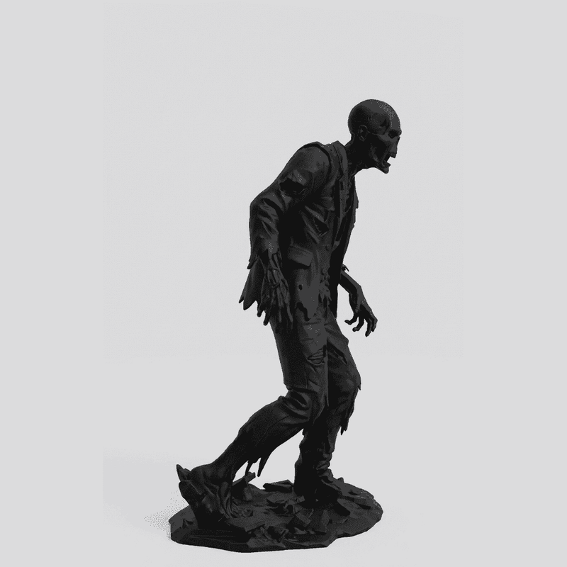 The Last Stride — Statuetta Zombie da Collezione in Resina Nera Opaca - Taraflo