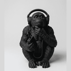 The Sound of Silence — Scimmia con Cuffie in Resina - Taraflo
