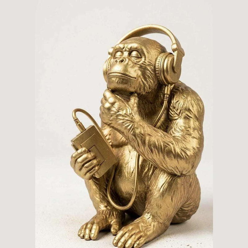 The Sound of Silence — Scimmia con Cuffie in Resina - Taraflo