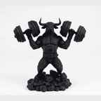 Toro «Iron Beast» — Statuetta Fitness in Resina Nera Opaca - Taraflo