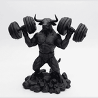 Toro «Iron Beast» — Statuetta Fitness in Resina Nera Opaca - Taraflo