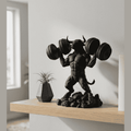 Toro «Iron Beast» — Statuetta Fitness in Resina Nera Opaca - Taraflo