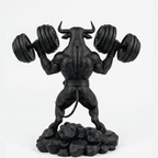 Toro «Iron Beast» — Statuetta Fitness in Resina Nera Opaca - Taraflo
