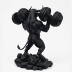 Toro «Iron Beast» — Statuetta Fitness in Resina Nera Opaca - Taraflo
