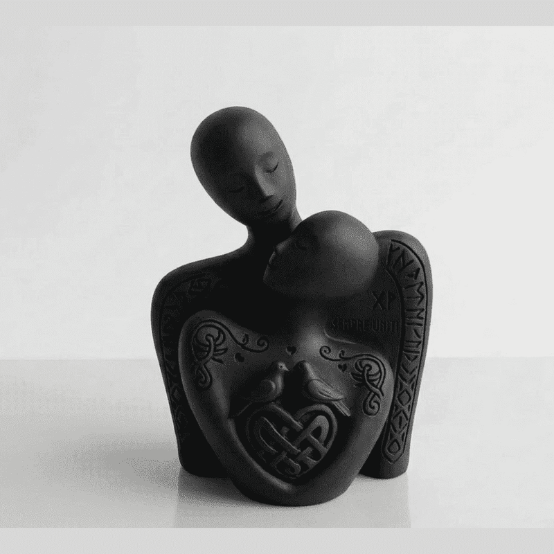 Trittico «Sempre Uniti» — Scultura di Coppia in Resina - Taraflo