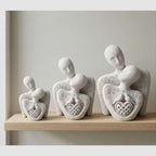 Trittico «Sempre Uniti» — Scultura di Coppia in Resina - Taraflo