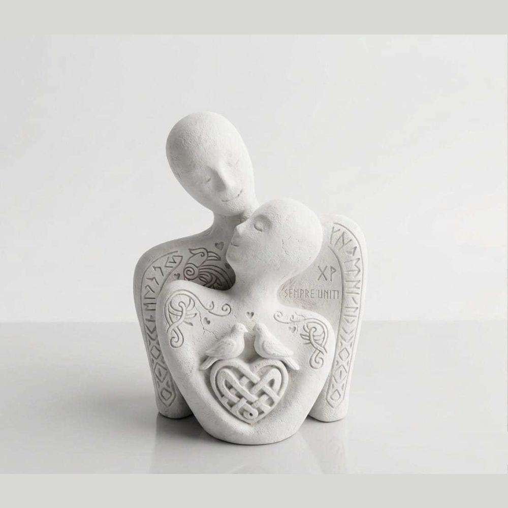 Trittico «Sempre Uniti» — Scultura di Coppia in Resina - Taraflo