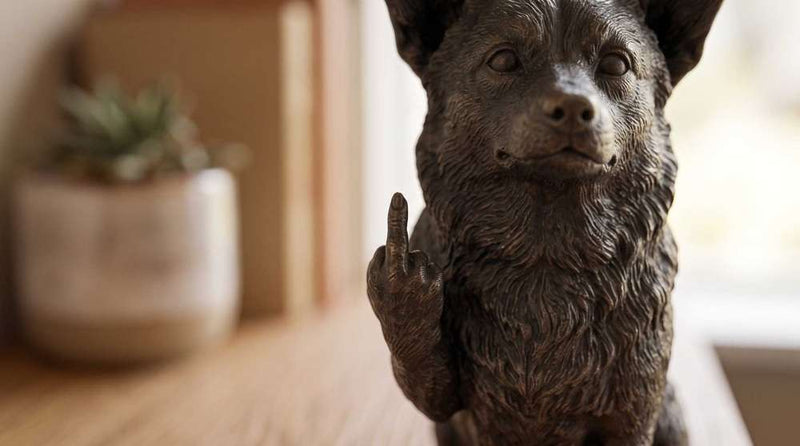 Welsh Corgi — Statuetta Cane «Educato… ma non troppo»