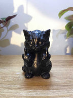 Gatto «Sassy Noir» — Statuetta Decorativa in Resina Nera Opaca - Taraflo