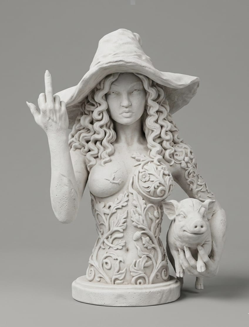 Circe ribelle statua – dea strega dark fantasy