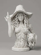 Circe — Statuetta della Maga Ribelle in Resina Nera Opaca - Taraflo