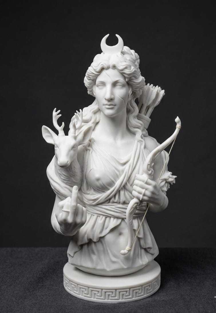 Diana Ribelle — Statuetta della Dea della Caccia in Resina: Un Tocco di Mitologia Greca e Eroi - Taraflo