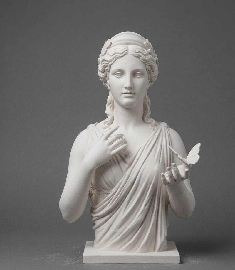 Busto della Dea Venere in Resina Bianca con Farfalla - Eleganza e Simbolismo per il Tuo Spazio - Taraflo