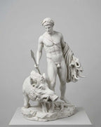 Meleagro e il Cinghiale di Calidone — Scultura Mitologica in Resina - Taraflo