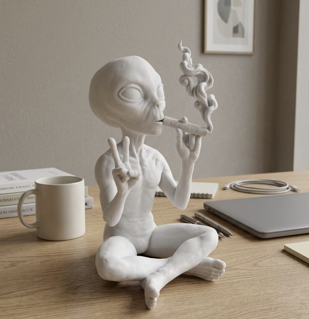 Votre Compagnon Cosmique : Collection Exclusive Alien au Cigare