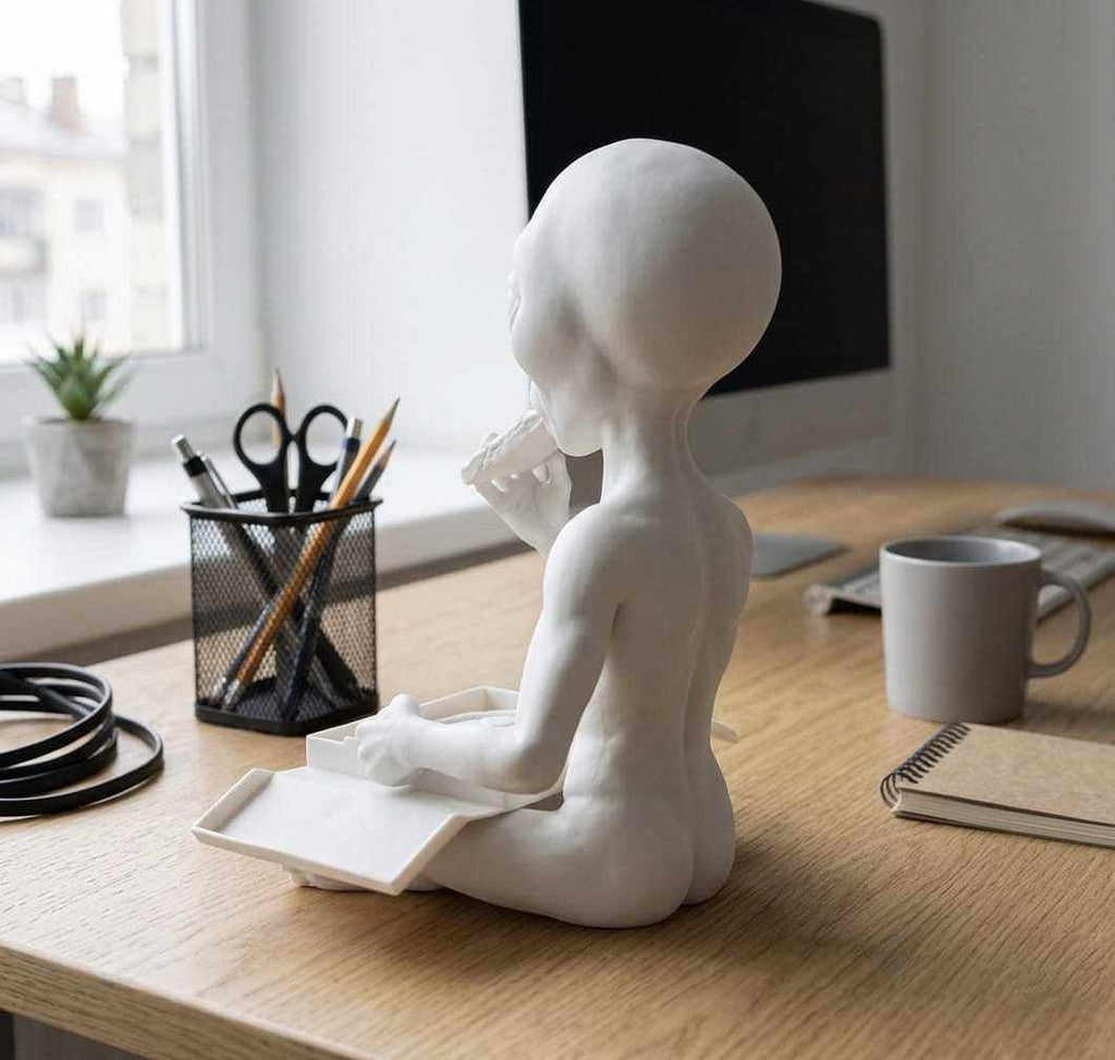 Alieno con Pizza — Statuetta da Collezione in Resina - Taraflo