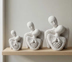 Trittico «Sempre Uniti» — Scultura di Coppia in Resina - Taraflo