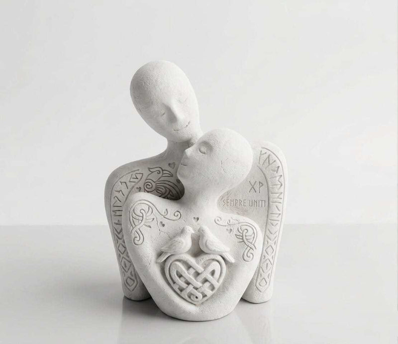 Trittico «Sempre Uniti» — Scultura di Coppia in Resina - Taraflo