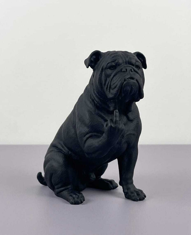 Bulldog — Statuetta Cane «Educato… ma non troppo» in Resina - Taraflo