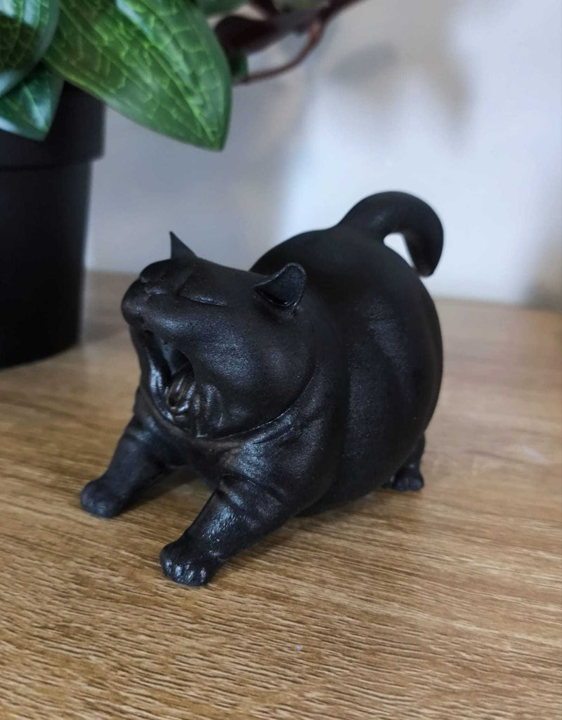 Gatto «Big Yawn & Stretch» — Statuetta Decorativa in Resina - Taraflo