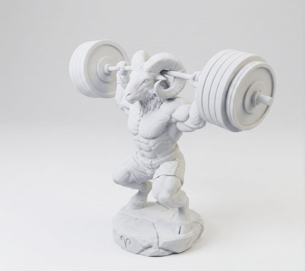 Ariete "Beast Mode" - Scultura Culturista con Bilanciere