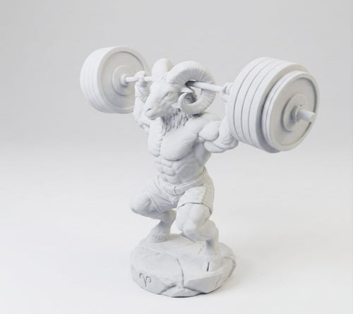 Ariete Beast Mode - Scultura Culturista con Bilanciere – vista laterale | Taraflo