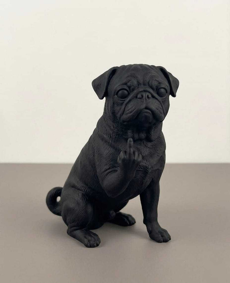Carlino — Statuetta Cane «Educato… ma non troppo» in Resina - Taraflo