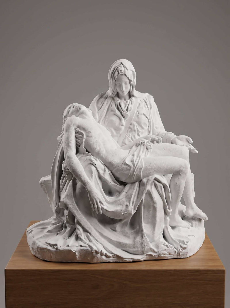 Pietà di Michelangelo — Statua Religiosa in Resina Effetto Marmo - Taraflo