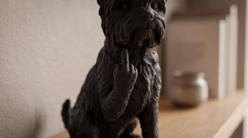 Yorkshire Terrier — Statuetta Cane "Educato… ma non troppo"
