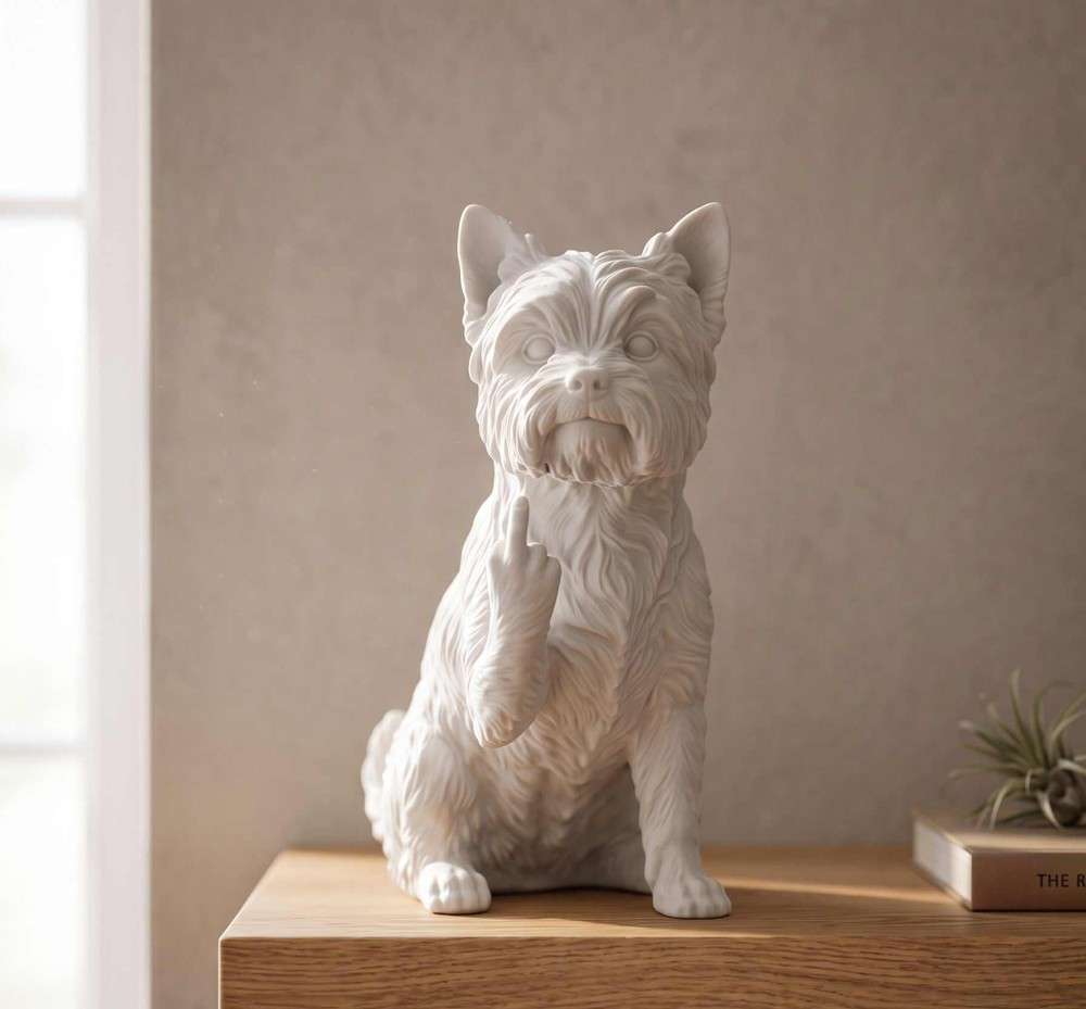 Yorkshire Terrier — Statuetta Cane "Educato… ma non troppo"
