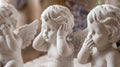 Set 3 Angioletti "Non Vedo, Non Sento, Non Parlo" – Statuette in Resina Vintage per Casa e Giardino
