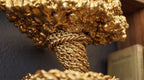 Scultura Dorata Decorativa, Tempesta Astratta in Resina Oro