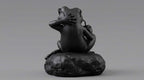 Statua Rana Relax Nera Opaca con Occhiali da Sole – Statuetta Decorativa Divertente e Modern Design in Resina