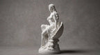 Statua Venere sulla Conchiglia in Resina Bianca Effetto Gesso – Scultura Dea dell'Amore e della Bellezza – Arredo Classico per Casa e Bagno