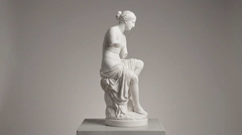 Venere di Milo in Marmo Bianco: L'Icona della Bellezza Classica su Piedistallo