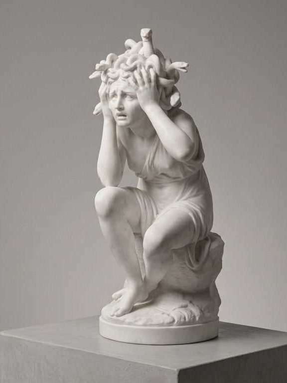 La Metamorfosi di Medusa: Scultura in Marmo sul Mito della Trasformazione - Taraflo