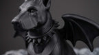 Statua Cane Gargoyle Nera – Statuetta Doberman Fantasy da Collezione e Arredo Gotico - Bat dog