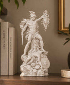 Statua Perseo con la Testa di Medusa Effetto Gesso Bianco — Scultura Mitologica Classica