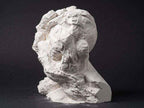 Scultura Occhio Artistico Effetto Gesso Bianco e Grigio — Decor Moderno Surreale