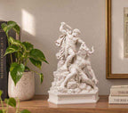 Statua Teseo e il Minotauro Effetto Gesso Bianco — design originale — Taraflo