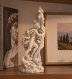 Statua Apollo e Dafne Effetto Gesso Bianco — Scultura Mitologica della Metamorfosi in Alloro