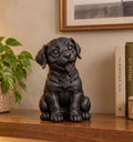 Statua Labrador Cucciolo in Resina Nera Dipinta — Decorazione Moderna