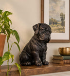 Statuetta Cane Corso Cucciolo in Resina Nera — Scultura Cane Decorativa Moderna