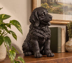 Statuetta Golden Retriever Cucciolo in Resina Nera — Decorazione Moderna