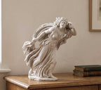 Statua Tempesta in Resina Bianca Opaca – Dea del Vento e del Maltempo | Scultura Design Moderna per Casa, Arredo Elegante, Decorazione Meteo