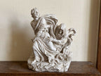Estatua clásica de terror en resina con efecto yeso | Escultura decorativa blanca