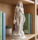 Statua Venere Macabra Memento Mori in Resina Effetto Gesso – Scultura Gotica Neoclassica con Teschio e Velo per Halloween | Arredo Dark Academia